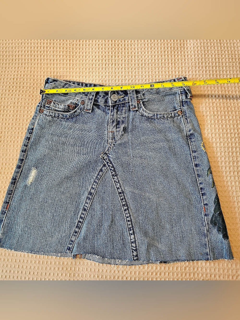 TRUE RELIGION Joey Miss Lady Godiva | Vintage Y2K | Rare Embroidery Denim Skirt - Picture 10 of 11